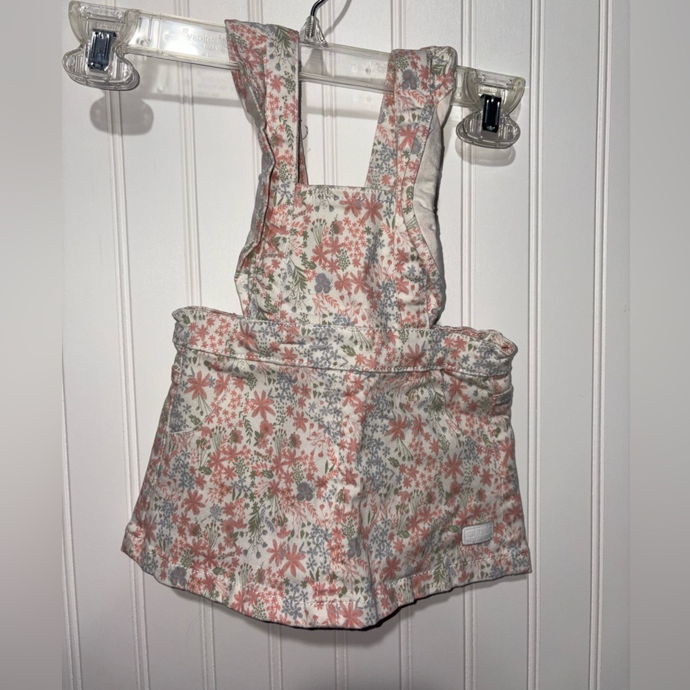 7 For All Man Kind Floral Baby Overalls Dress| 12 months